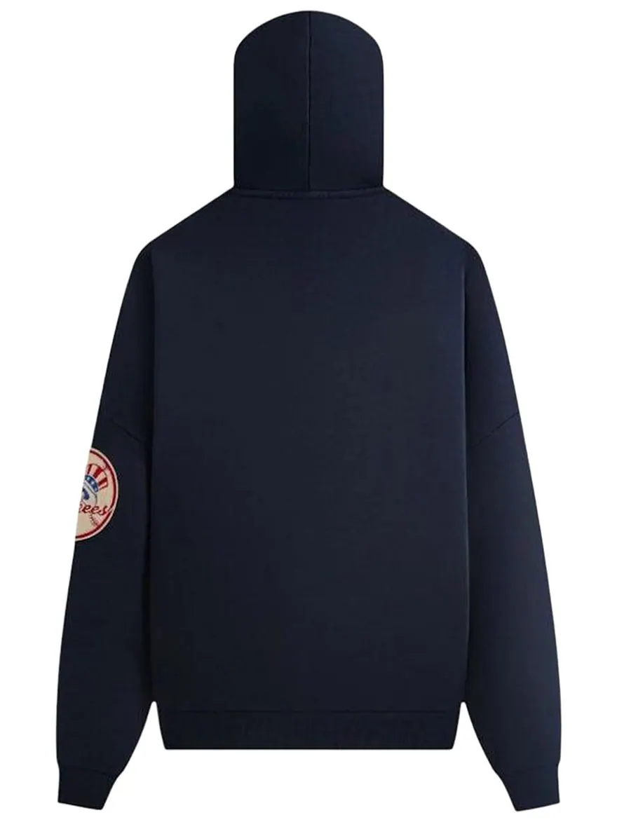 Укороченная толстовка Kith x New York Yankees Plush Fleece Cropped Braxton Hoodie — изображение 2 из 2, синий
