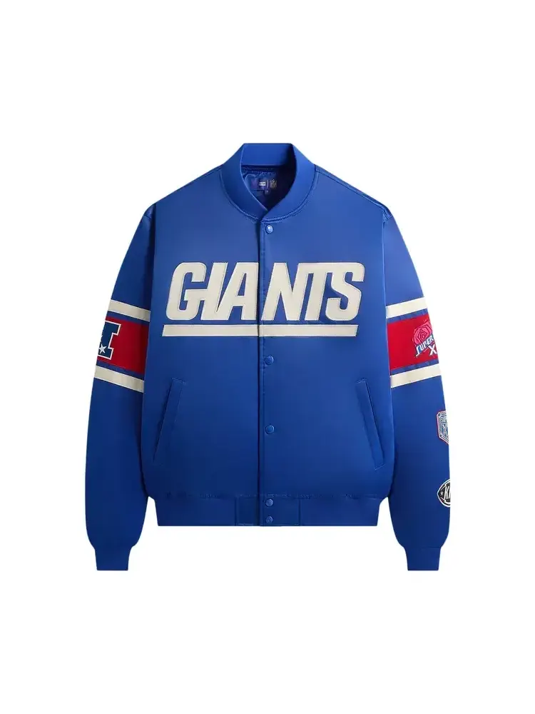 Атласная куртка-бомбер Kith For The NFL New York Giants — синий