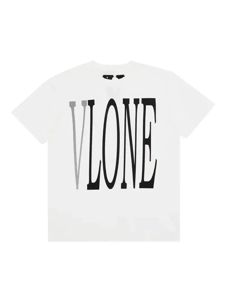 Футболка Vlone Staple, бело-черно-серебристая — белый