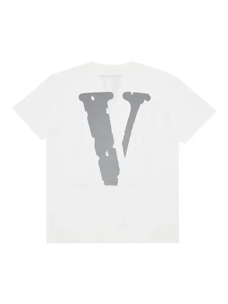 Футболка Vlone Staple, бело-черно-серебристая — изображение 2 из 4, белый