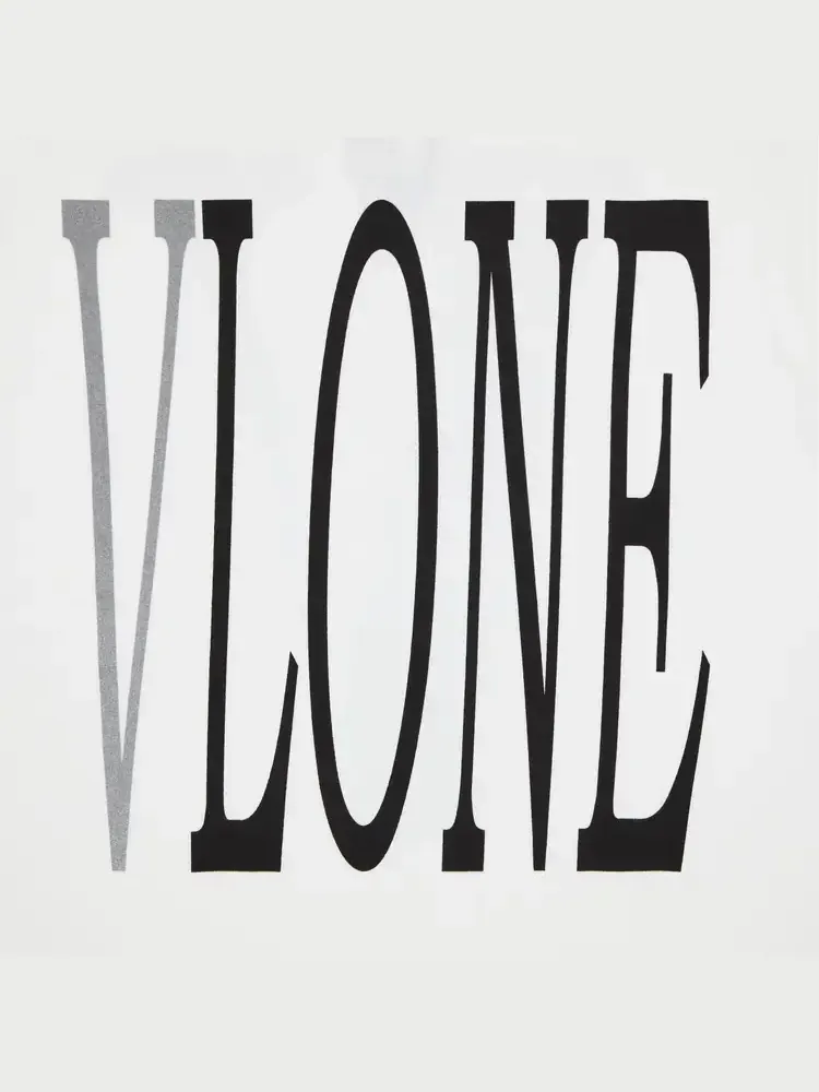 Футболка Vlone Staple, бело-черно-серебристая — изображение 3 из 4, белый