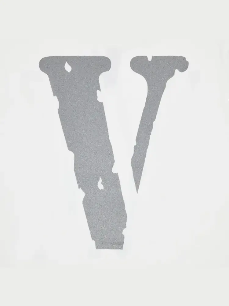 Футболка Vlone Staple, бело-черно-серебристая — изображение 4 из 4, белый