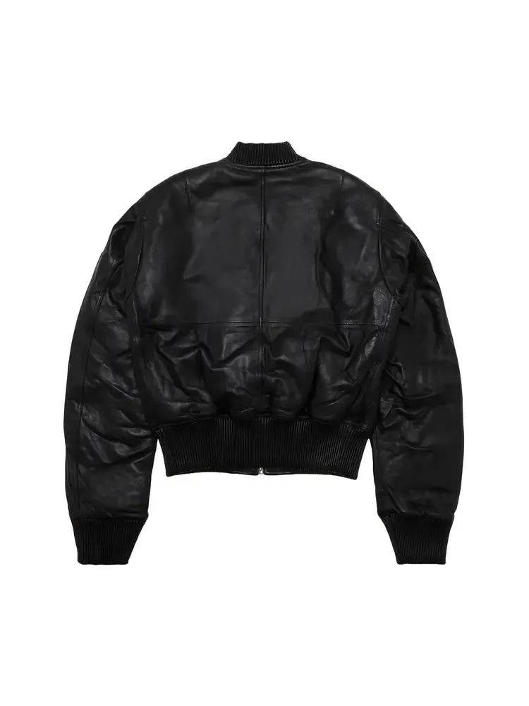 Кожаная куртка-бомбер Vlone — изображение 2 из 4, черный