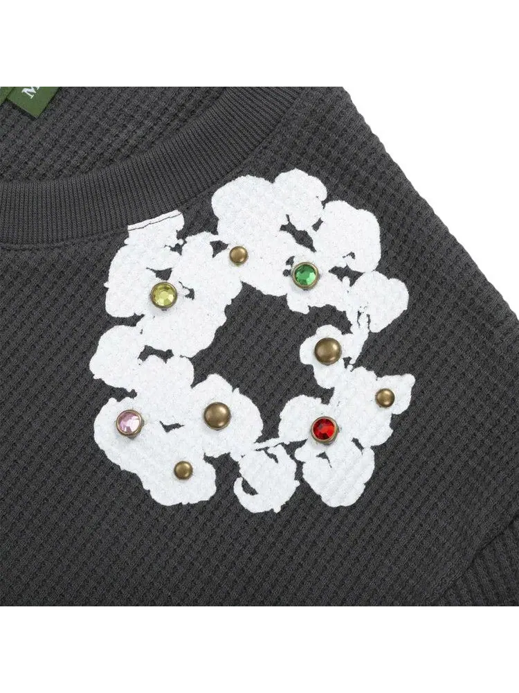Топ Denim Tears Rhinestone Wreath Thermal — изображение 3 из 3, винтажный черный