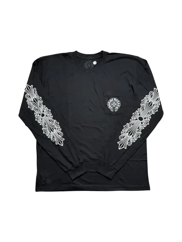 Эксклюзивная футболка с длинными рукавами Chrome Hearts Beijing Horseshoe — черный