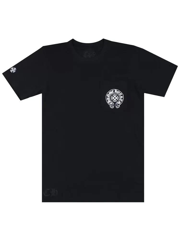 Футболка Chrome Hearts с принтом в виде подковы — черный