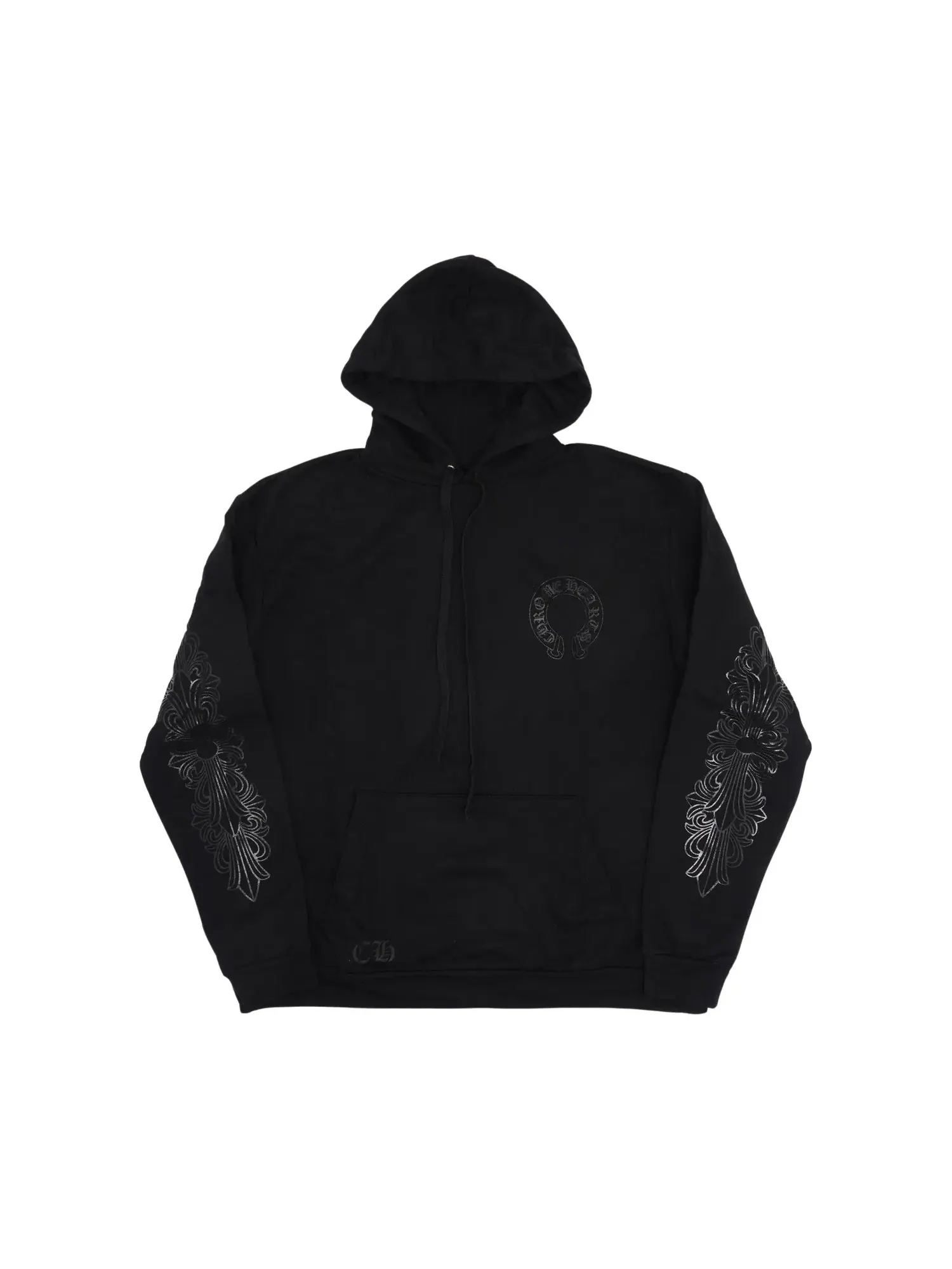 Худи Chrome Hearts Floral Horseshoe — черный