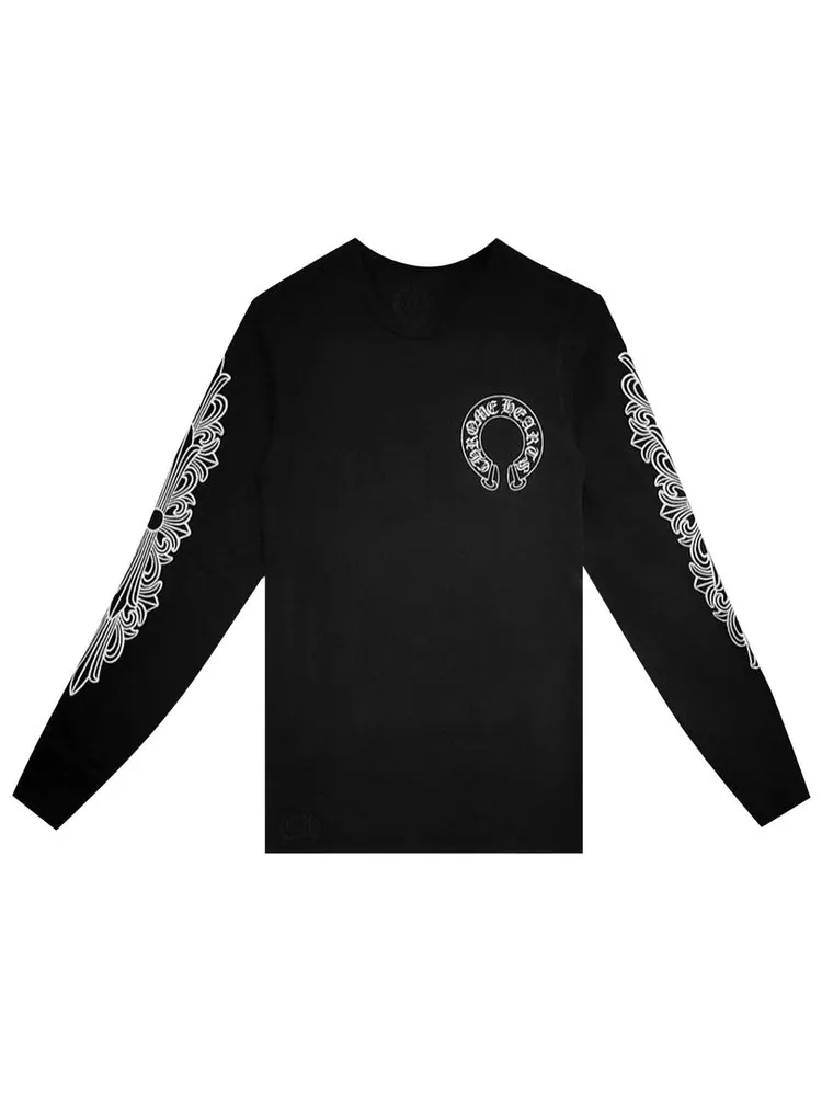 Футболка Chrome Hearts Horseshoe Thermal Waffle T-Shirt 'Black' — черный