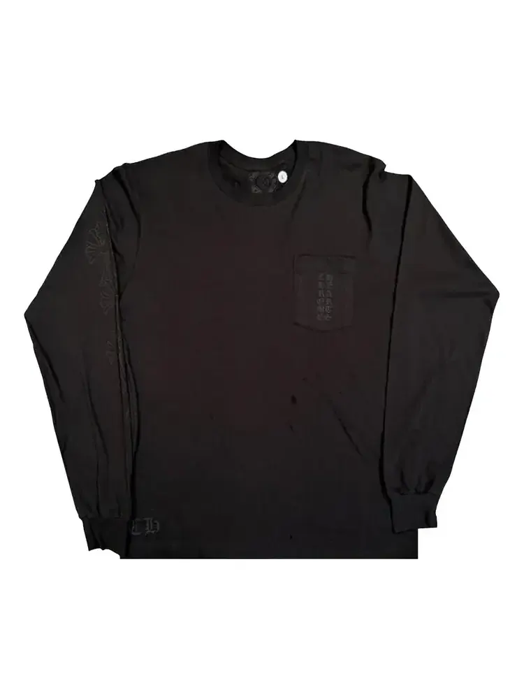 Эксклюзивная футболка с вертикальным логотипом «Кладбище» от Chrome Hearts Miami