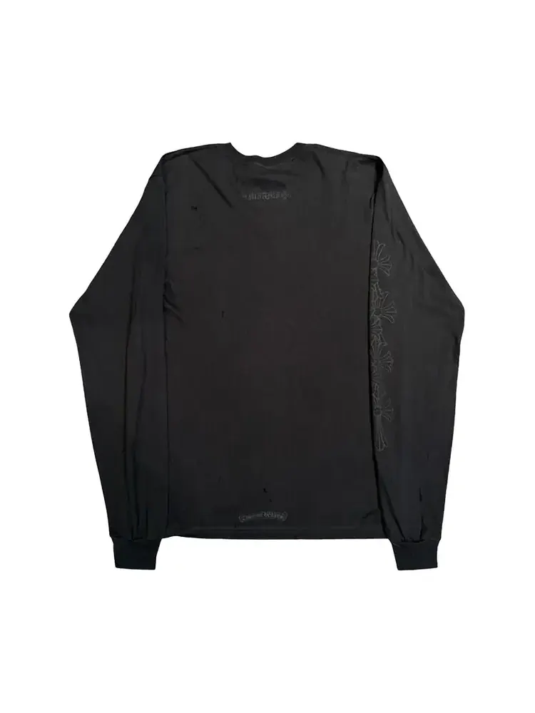 Эксклюзивная футболка с вертикальным логотипом «Кладбище» от Chrome Hearts Miami — изображение 2 из 2, черный