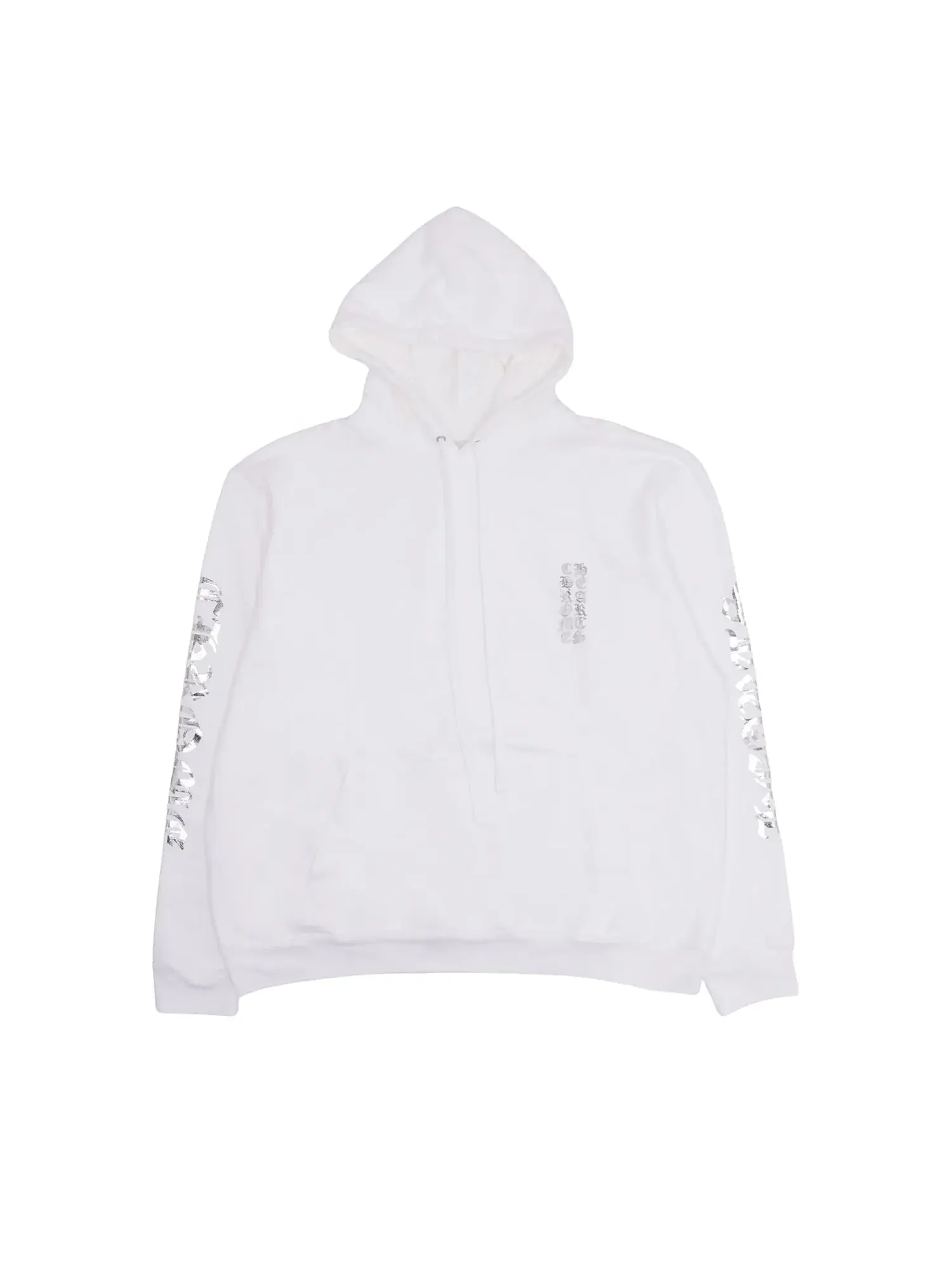 Худи Chrome Hearts с металлическим принтом и вертикальным логотипом