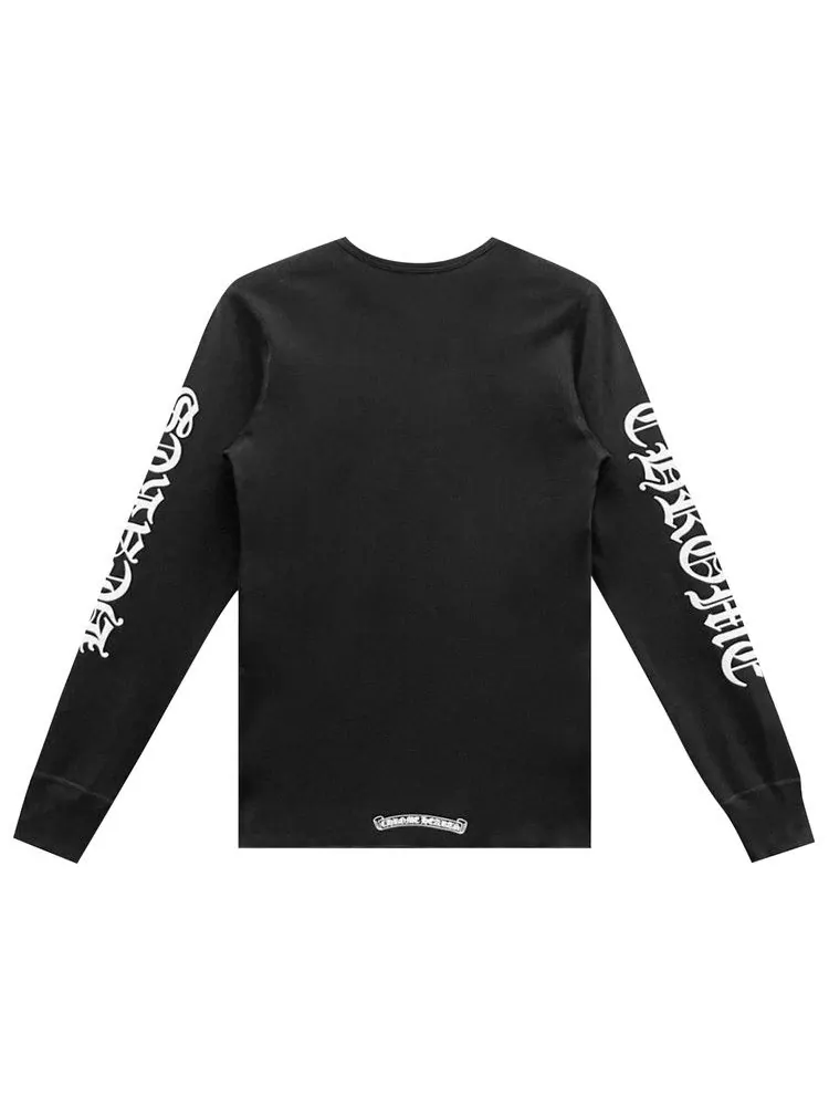 Футболка Chrome Hearts Scroll Logo Long-Sleeve Thermal T-Shirt — изображение 2 из 2, черный
