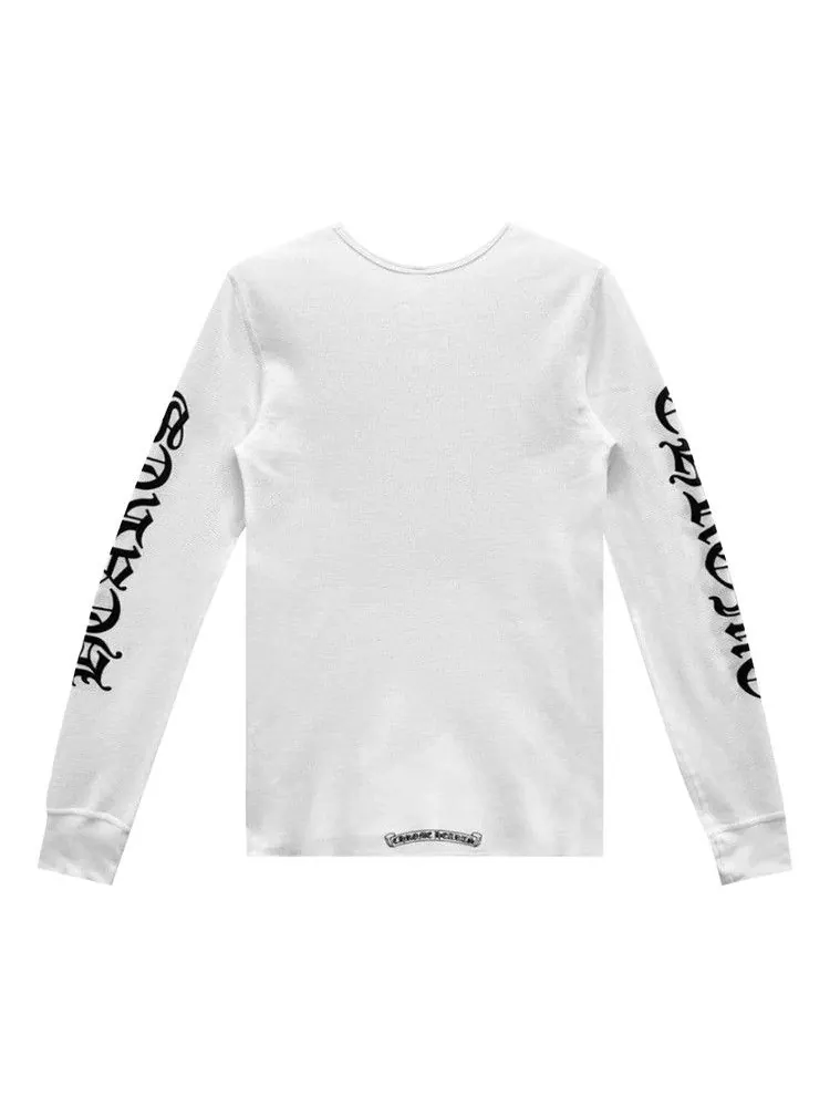 Футболка Chrome Hearts Scroll Logo Long-Sleeve Thermal T-Shirt — изображение 2 из 2, белый