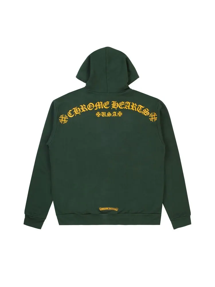 Толстовка Chrome Hearts T Bar Sweatshirt 'Green/Gold' — изображение 2 из 2, зеленый/золотистый