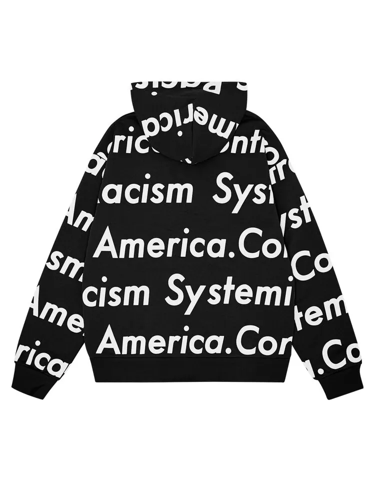 Худи Denim Tears x Arthur Jafa Systemic Racism Controls America Zip Up Hoodie — изображение 2 из 2, черный