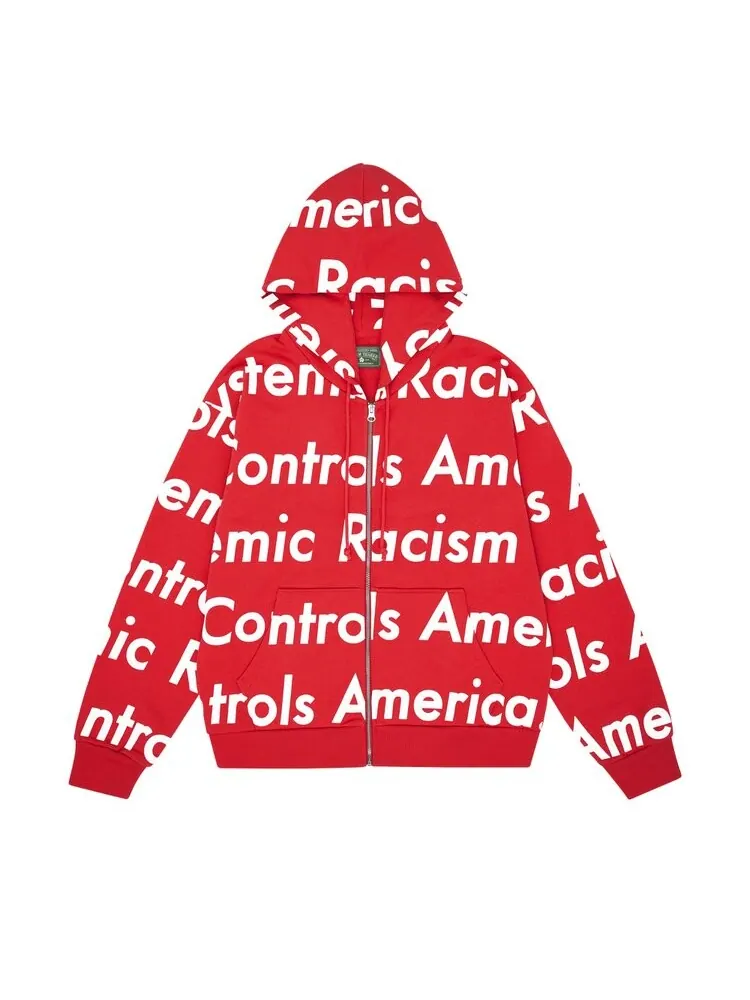 Худи Denim Tears x Arthur Jafa Systemic Racism Controls America Zip Up Hoodie