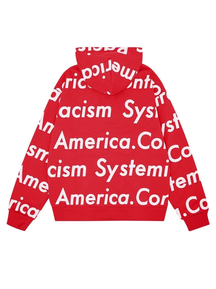 Худи Denim Tears x Arthur Jafa Systemic Racism Controls America Zip Up Hoodie — изображение 2 из 2, красный