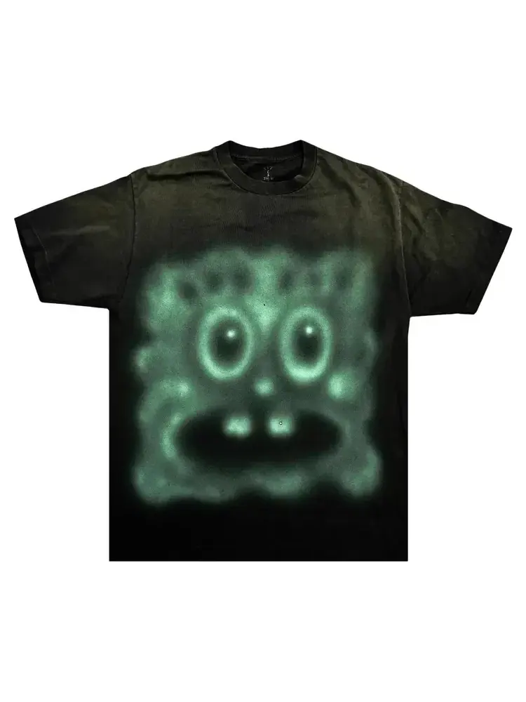 Футболка Cactus Jack by Travis Scott x Spongebob Krabby Patty — черный