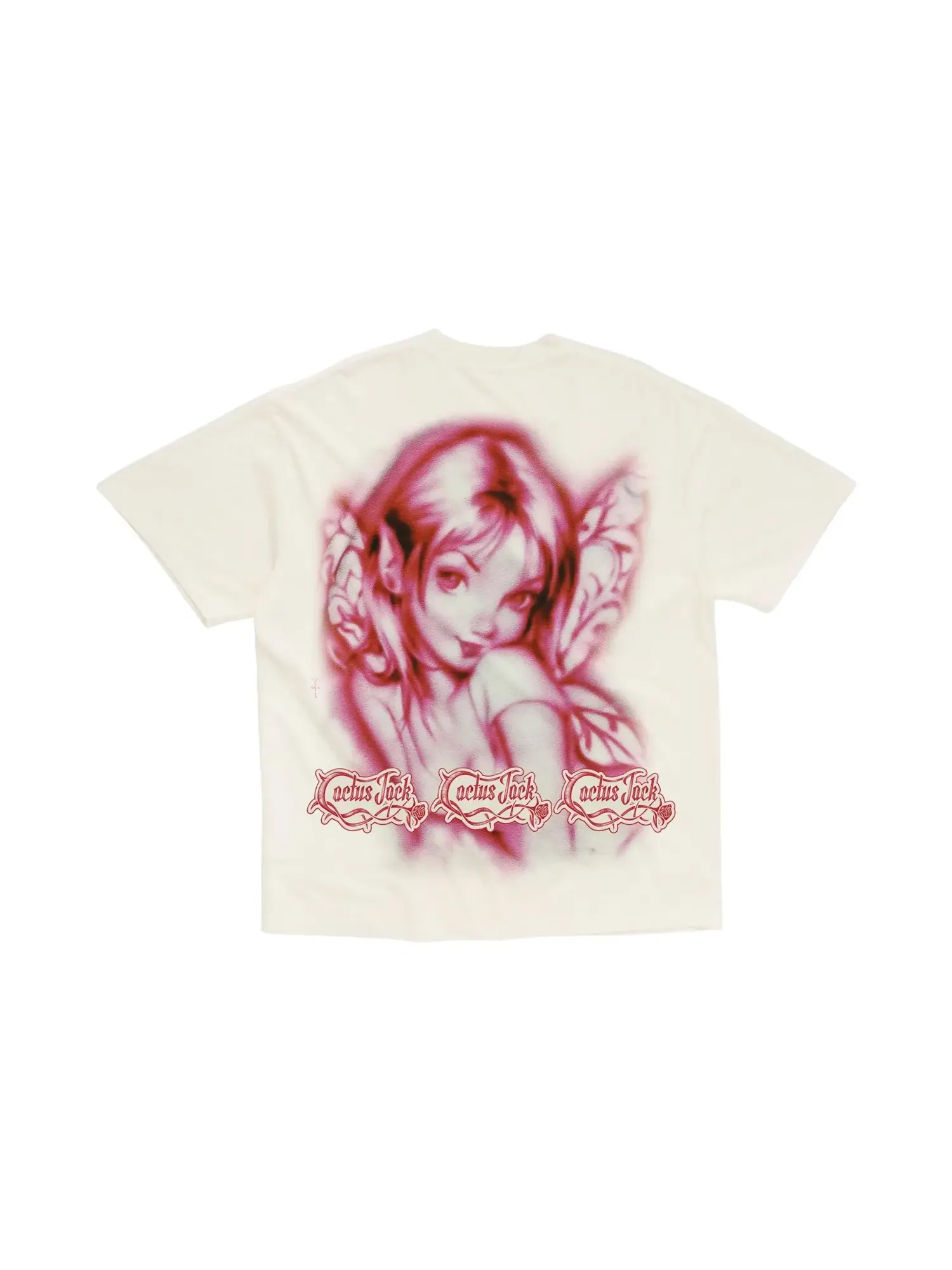Футболка Cactus Jack от Travis Scott Airbrush Angel Tee — изображение 1 из 2, бежевый