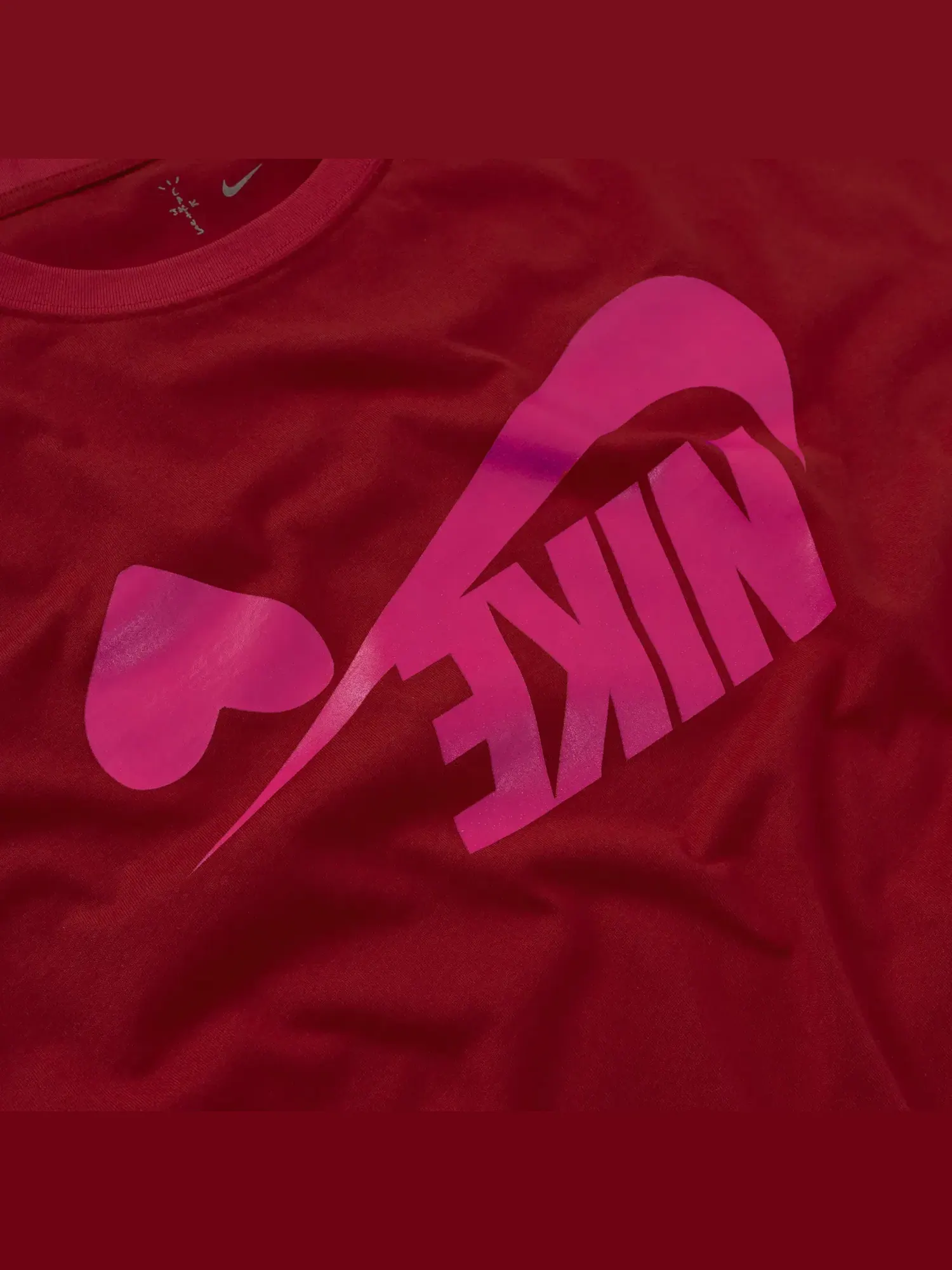 Футболка Cactus Jack от Travis Scott x Nike Heart Ringer Tee — изображение 3 из 3, красный