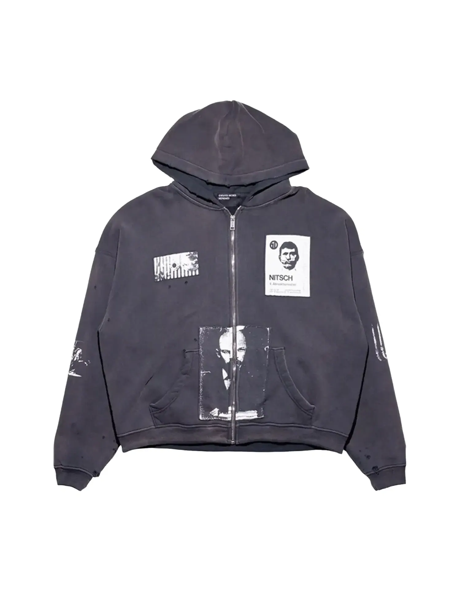 Толстовка на молнии с капюшоном Enfants Riches Déprimés Lenenin Washed Black