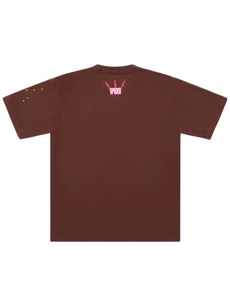 Футболка Sp5der Angel Number Tee 'Brown' — изображение 2 из 2, коричневый