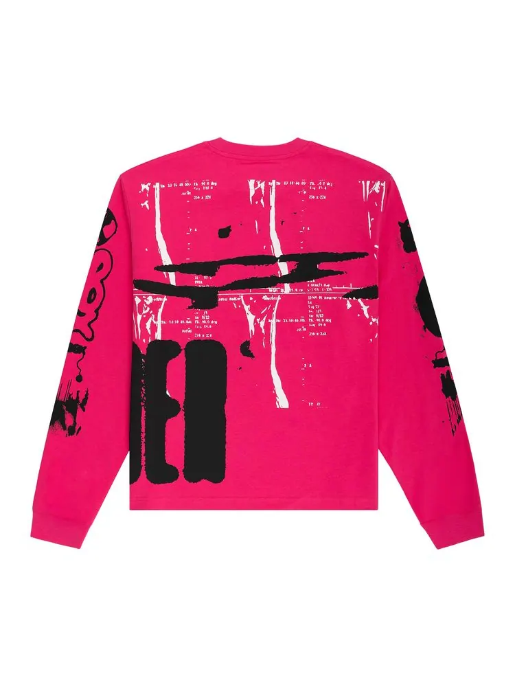 Футболка Sp5der X-Ray Long-Sleeve Tee 'Pink' — изображение 2 из 2, розовый