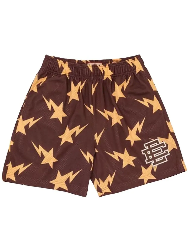 Шорты Eric Emanuel x BAPE Miami Basic Short 'Brown/Yellow'