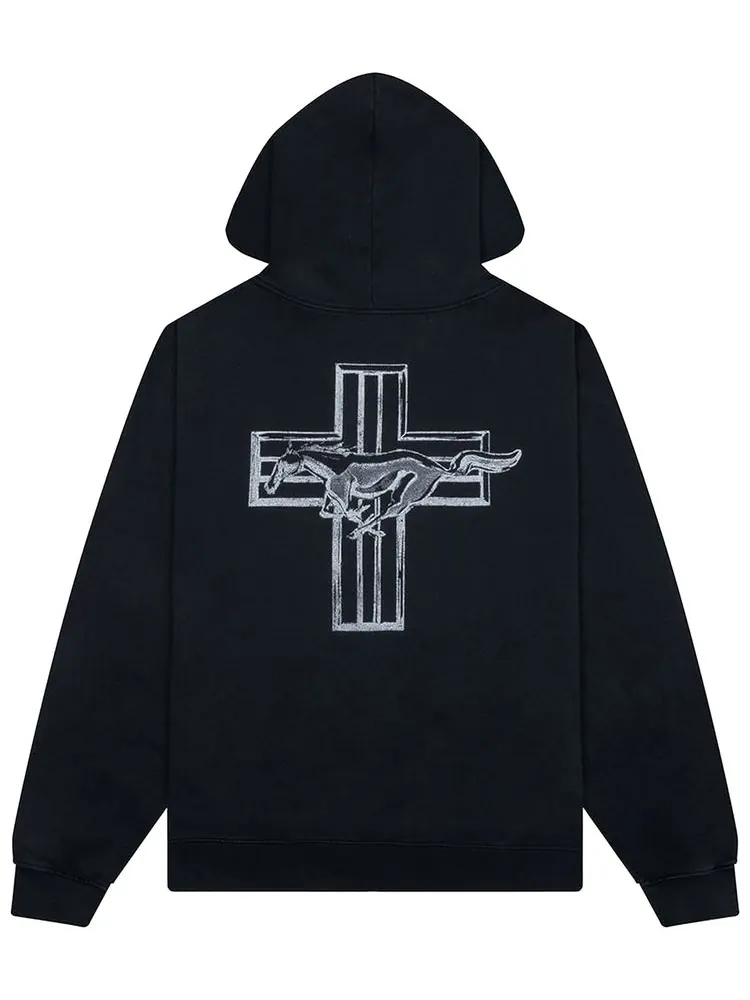Худи One Of These Days Mustang Cross на молнии — изображение 2 из 2, черный