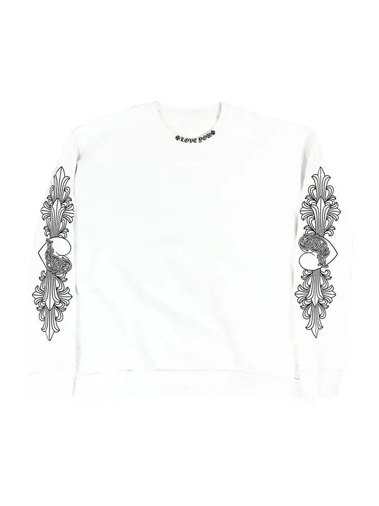 Толстовка Chrome Hearts Chrome Hearts Love You Floral Crewneck Sweatshirt