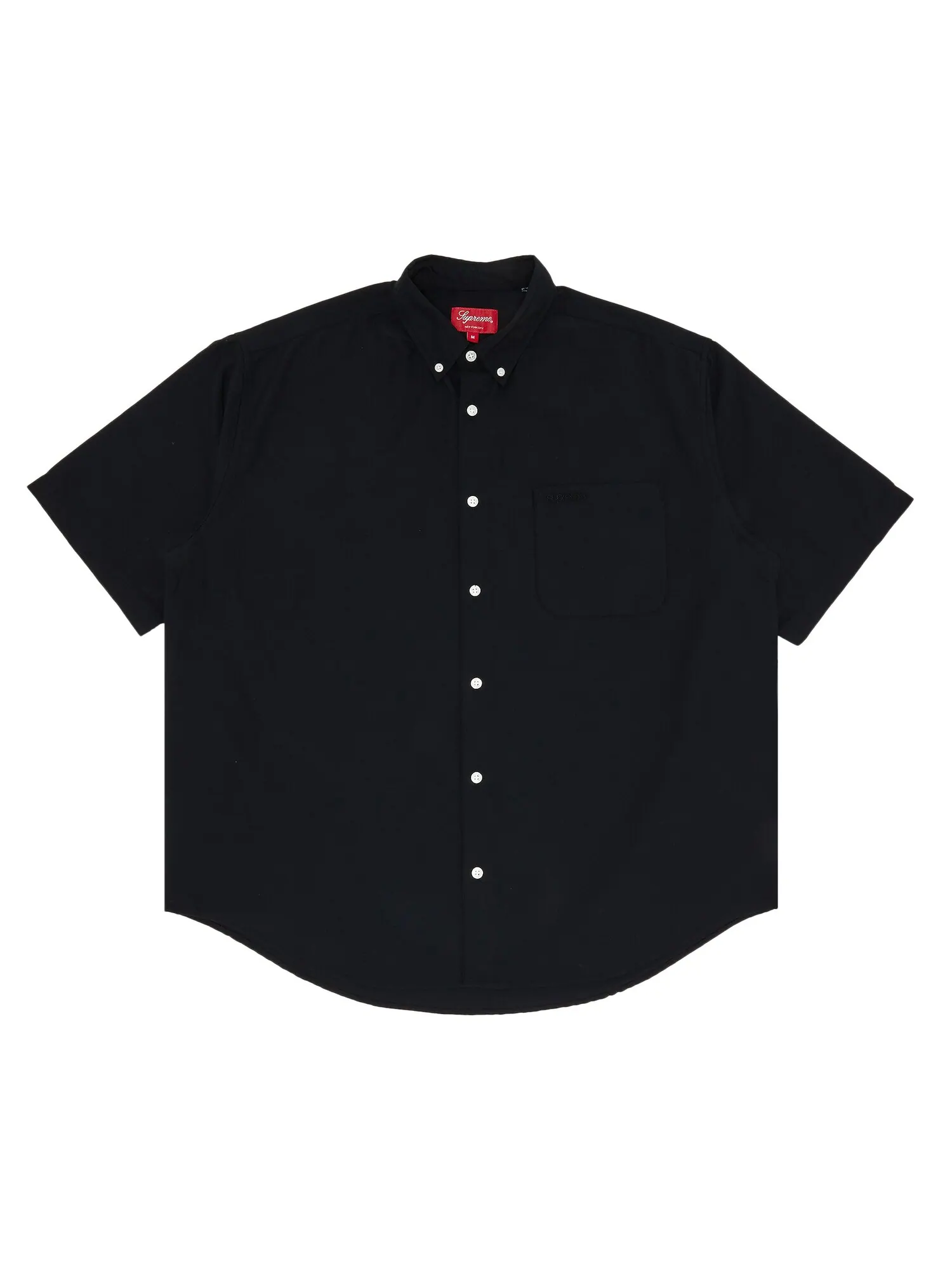 Оксфордская рубашка свободного кроя с короткими рукавами Supreme — изображение 1 из 3, черный