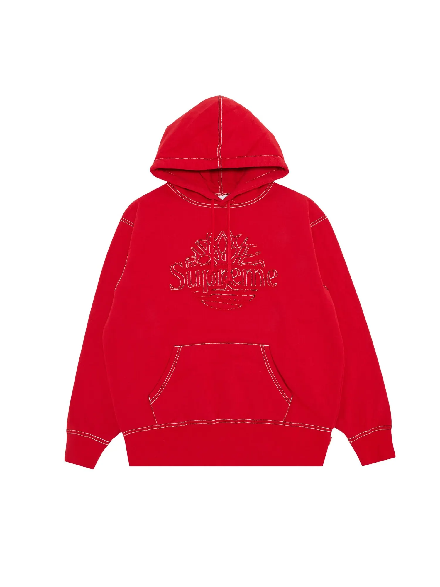 Толстовка с капюшоном Supreme x Timberland — изображение 1 из 3, красный