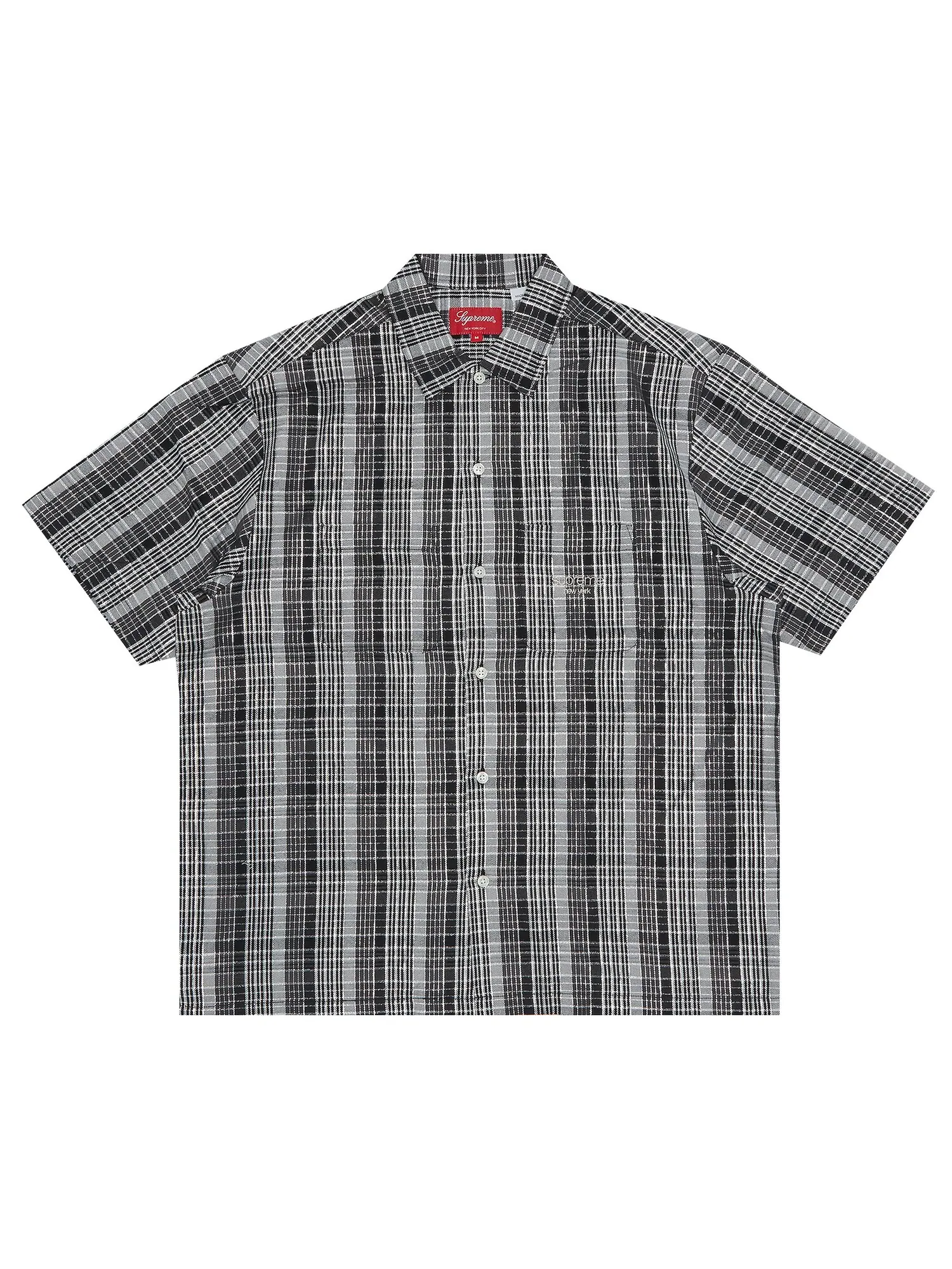 Рубашка с короткими рукавами в клетку металлик Supreme — изображение 1 из 3, черный