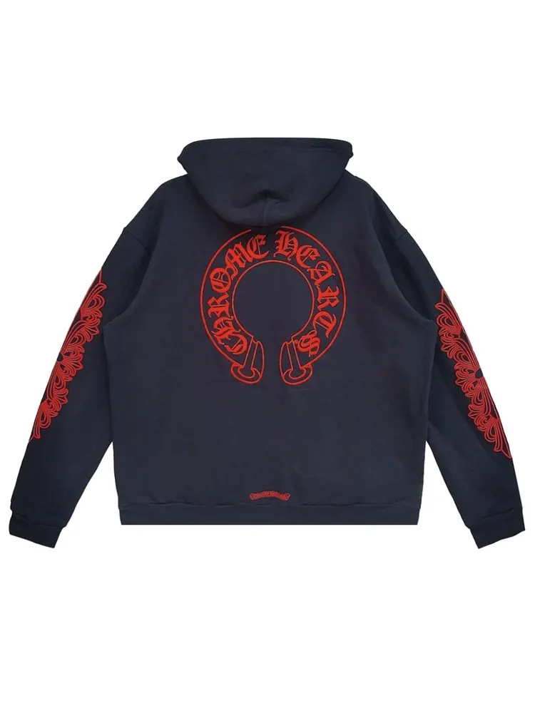 Худи Chrome Hearts Horseshoe Floral — изображение 2 из 3, синий/красный