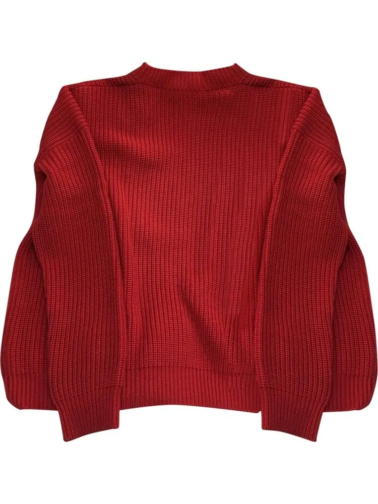 Кардиган Raf Simons Oversized V-Neck Patch Cardigan 'Red' — изображение 2 из 2, красный
