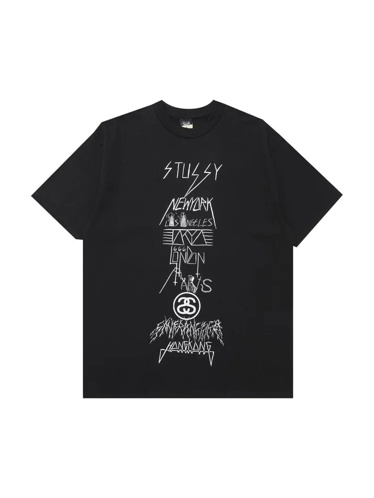 Футболка Stussy Gear Evil World Tour 'Black' — черный