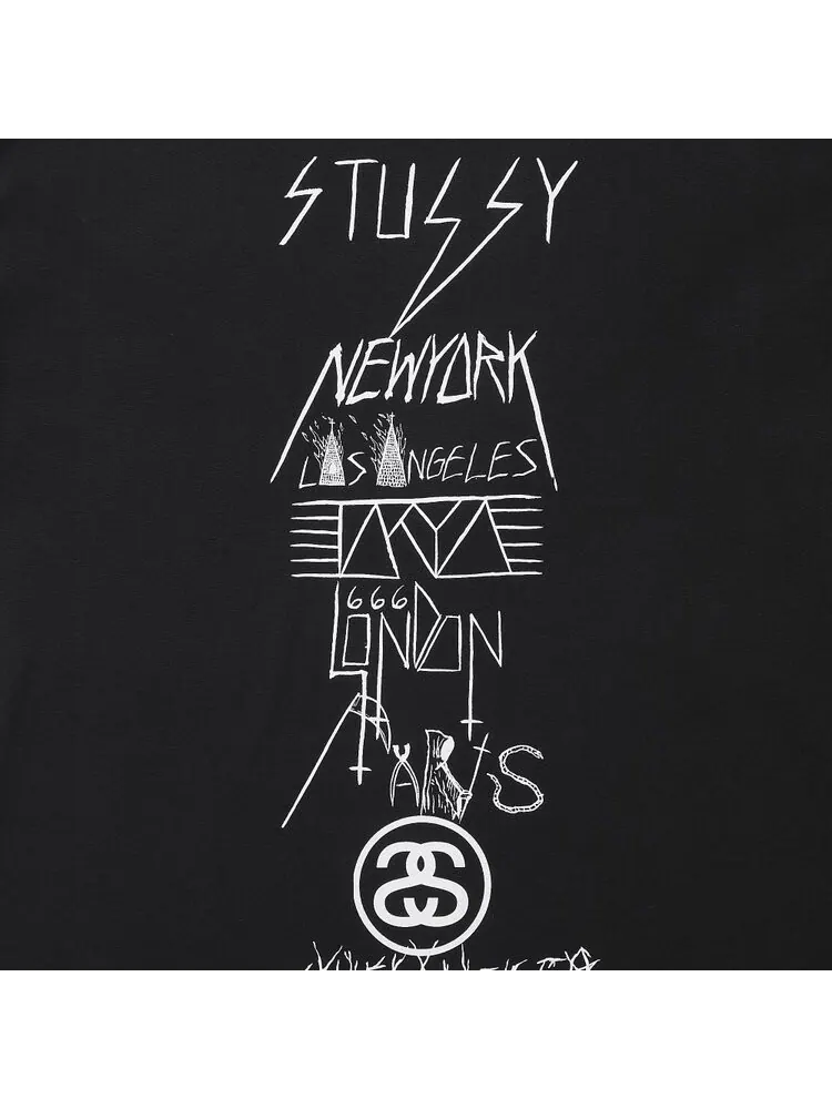 Футболка Stussy Gear Evil World Tour 'Black' — изображение 3 из 3, черный