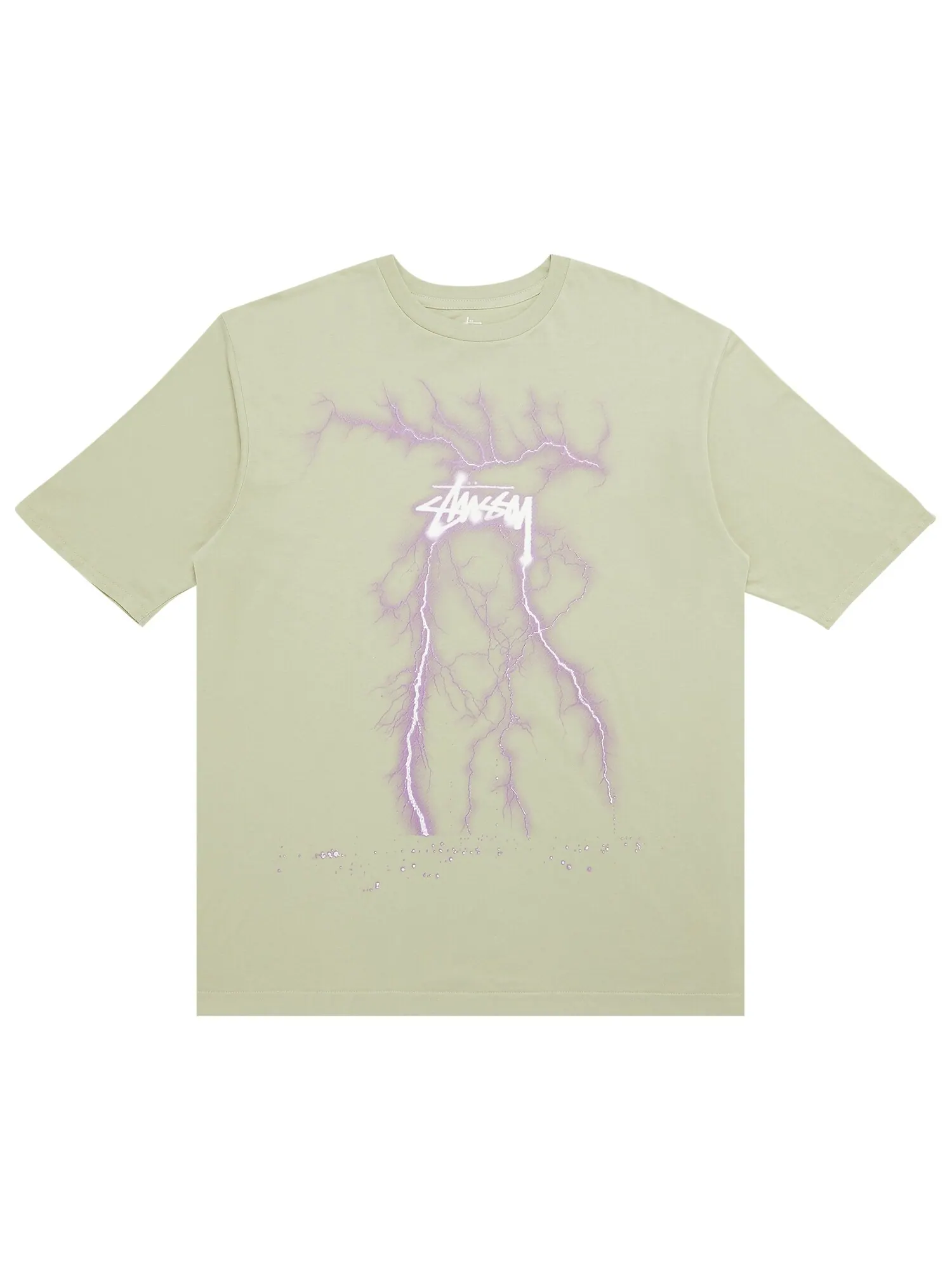 Футболка с молниями Stussy Stock — зеленый