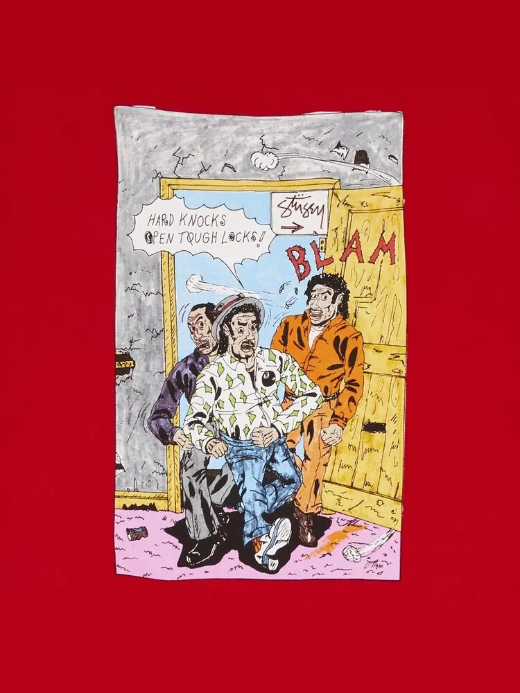 Футболка Stussy x Real Deal Hard Knocks 'Red' — изображение 3 из 3, красный