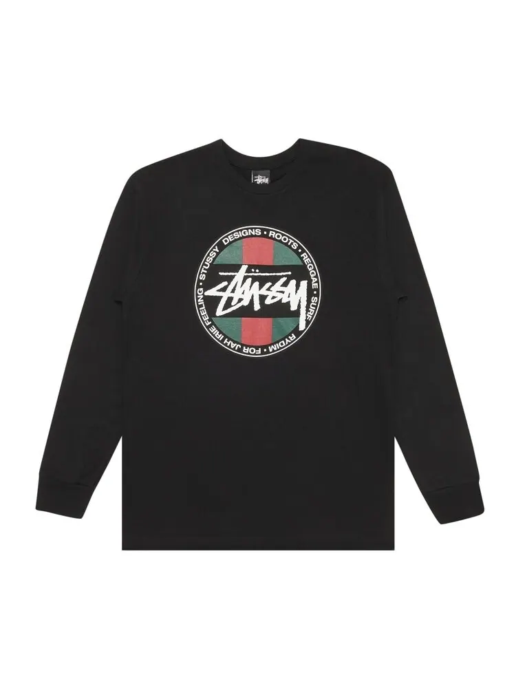 Лонгслив Stussy SS Stripe Dot 'Black' — изображение 1 из 3, черный