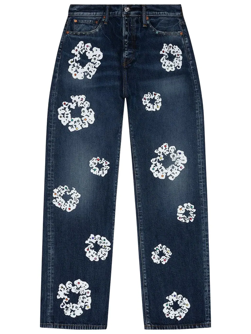 Джинсовые брюки Denim Tears Baggy Rhinestone Cotton Wreath Denim Pant