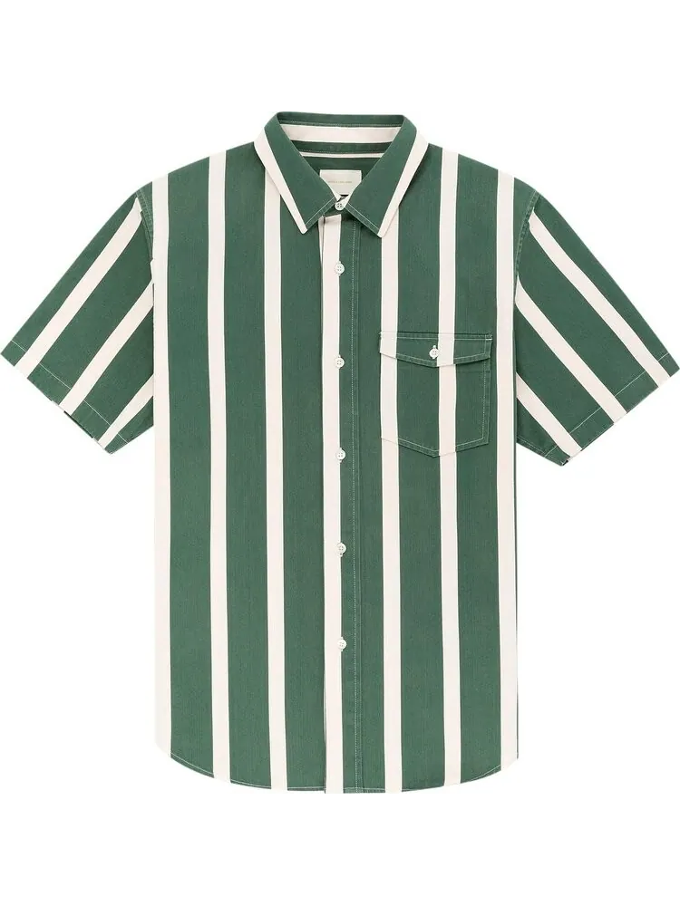 Рубашка Aimé Leon Dore Bold Stripe Short-Sleeve Shirt 'Botanical Green/Pristine' — зеленый