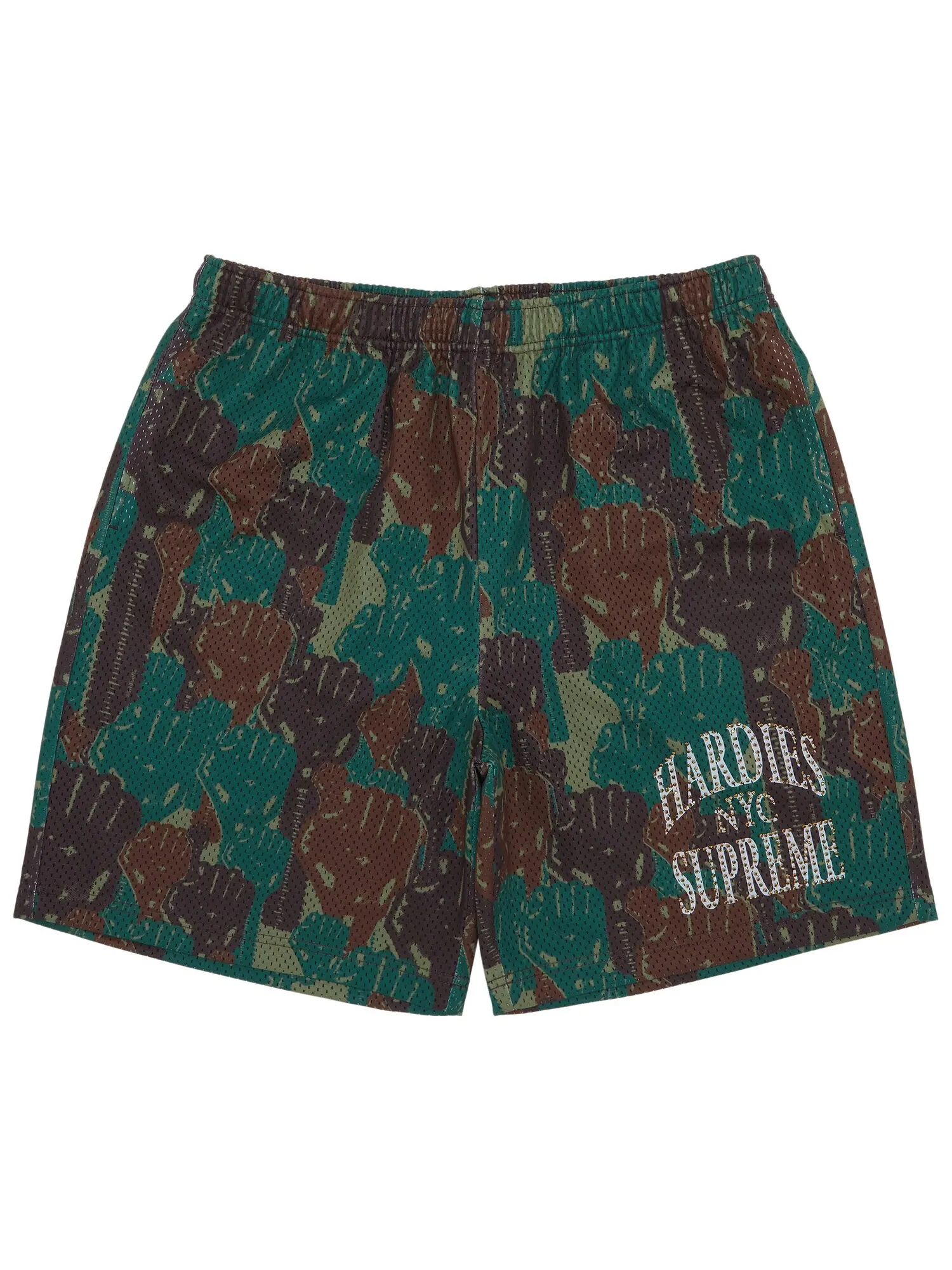 Баскетбольные шорты Supreme x Hardies с камуфляжным принтом — изображение 1 из 3, зеленый
