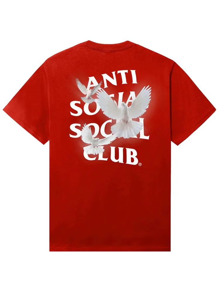 Футболка Anti Social Social Club «Цени жизнь» (красная) — изображение 2 из 2, красный