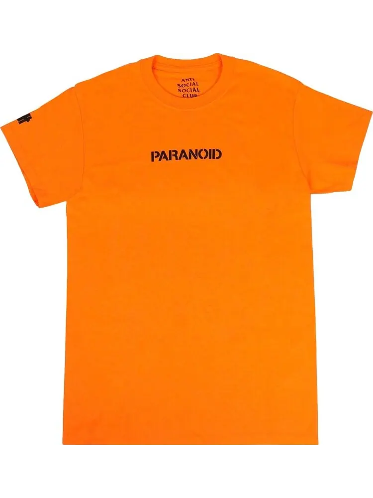 Футболка Anti Social Social Club x Undefeated Paranoid Logo T-Shirt 'Orange' — изображение 1 из 3, оранжевый