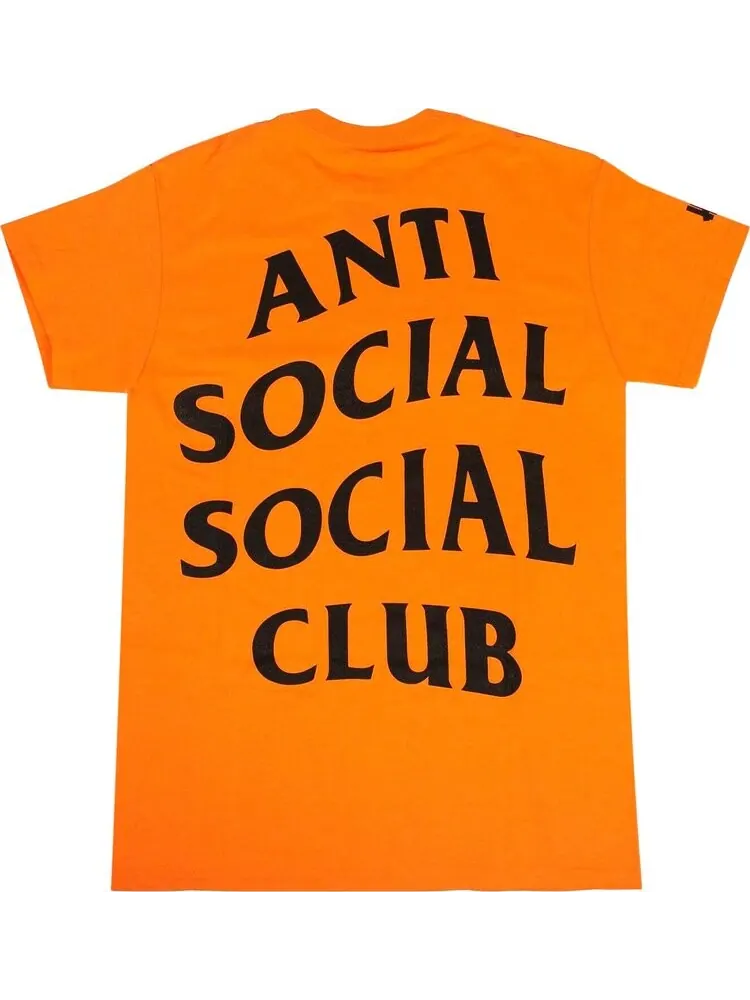 Футболка Anti Social Social Club x Undefeated Paranoid Logo T-Shirt 'Orange' — изображение 2 из 3, оранжевый