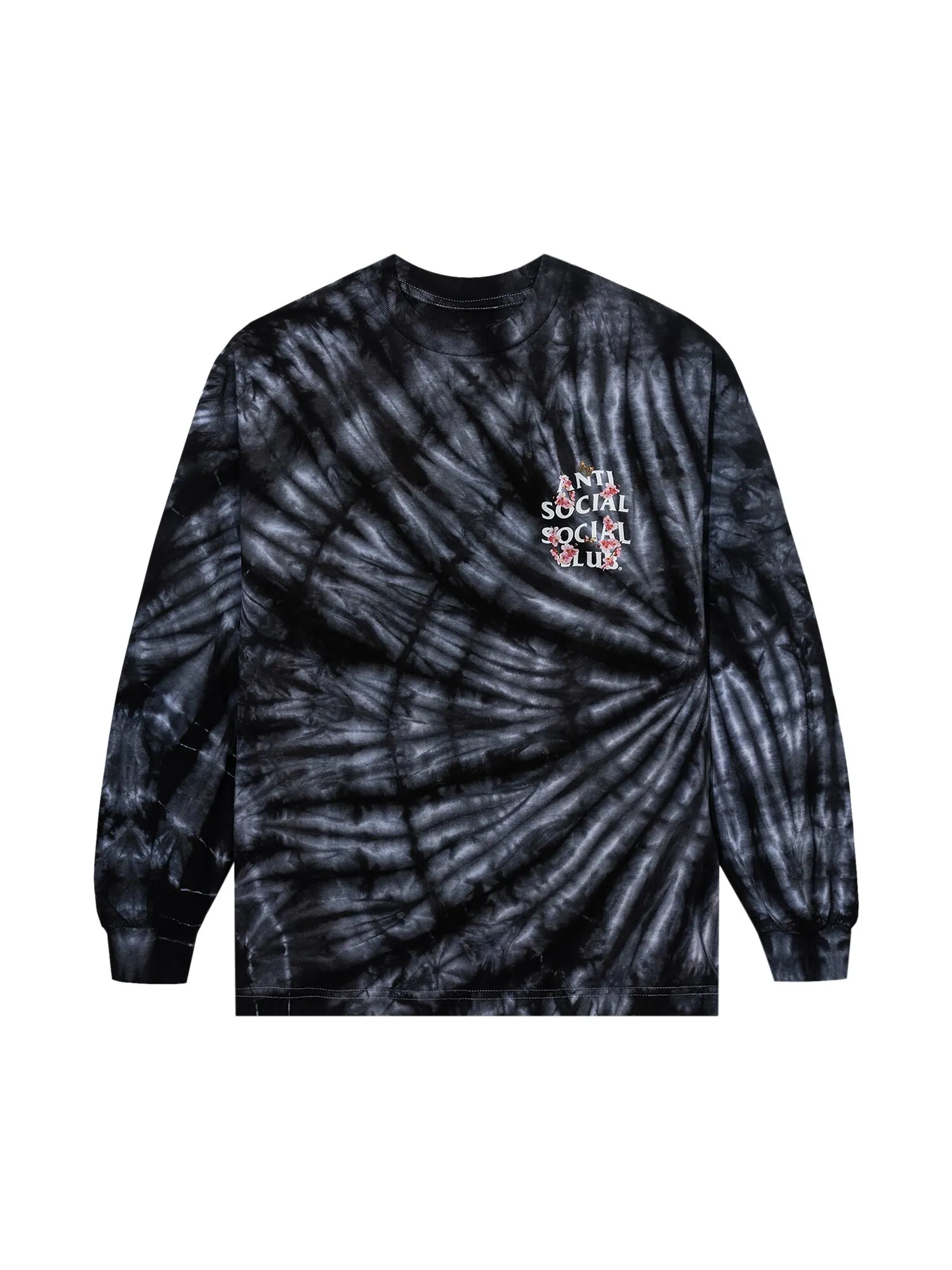 Футболка Anti Social Social Club Kkoch Wifi Tie Dye с длинными рукавами — изображение 1 из 3, черный