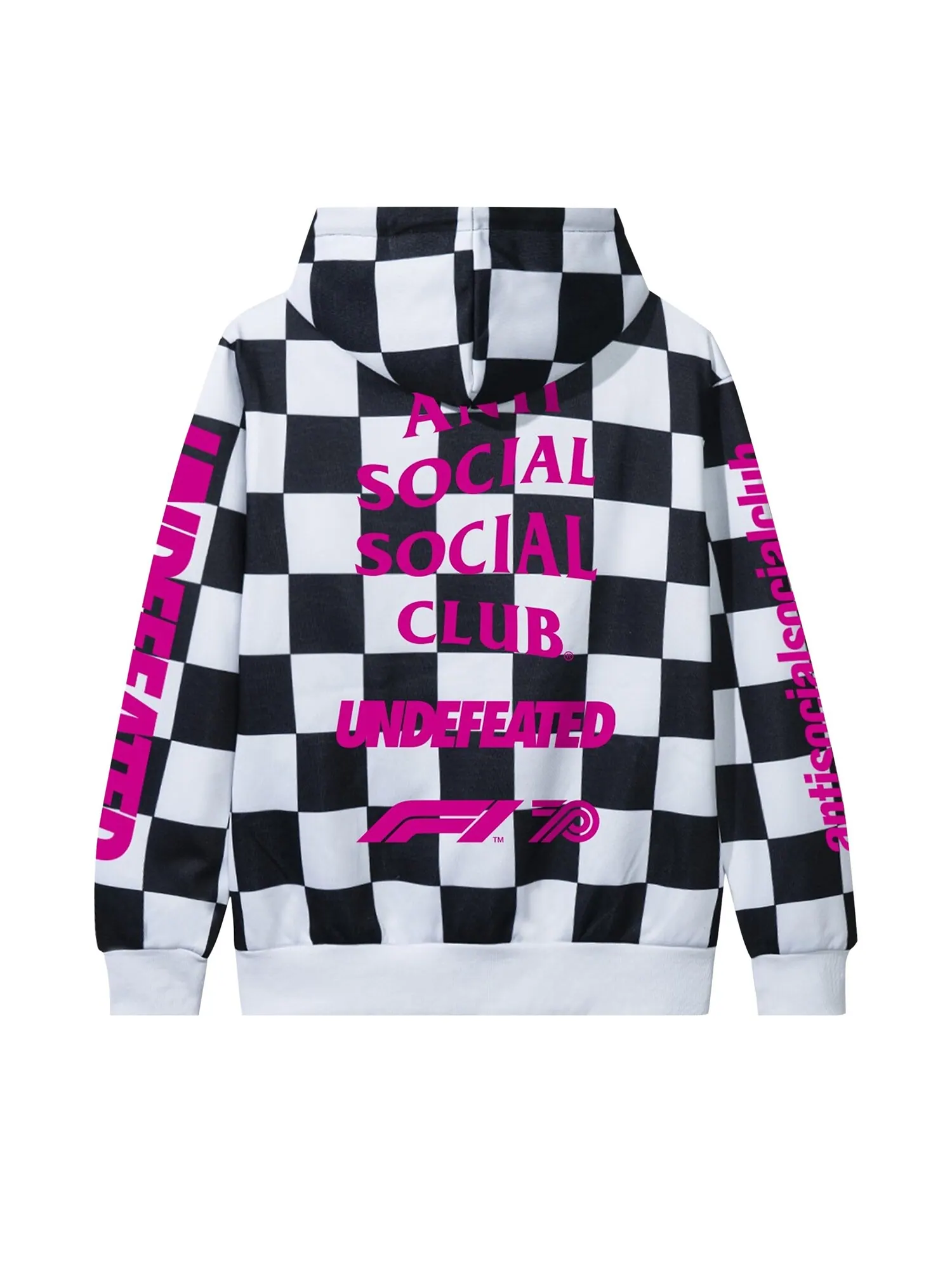 Толстовка Anti Social Social Club x UNDFTD x F1 Клетчатая — изображение 2 из 2, белый
