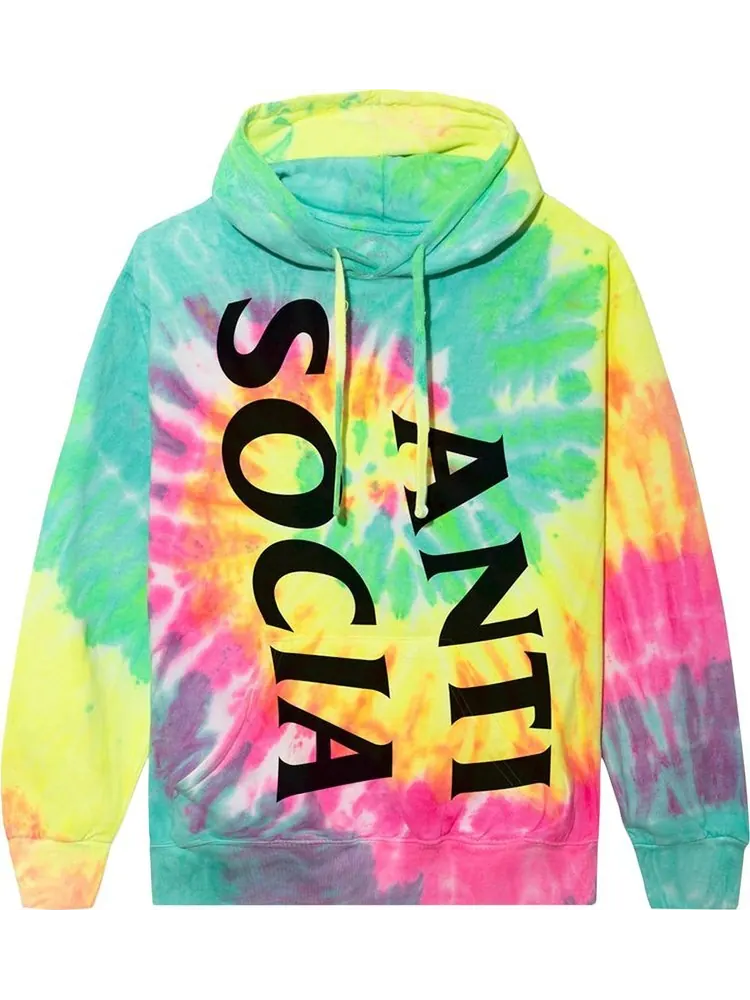 Худи Anti Social Social Club Vertical Horizon Hoodie 'Rainbow Tie Dye' — изображение 1 из 2, мульти