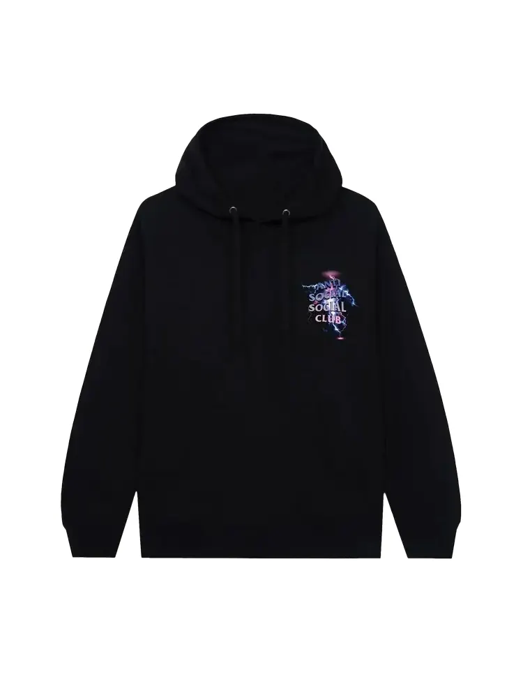 Худи Anti Social Social Club x Fragment Bolt 'Black/Blue' — изображение 1 из 2, черный